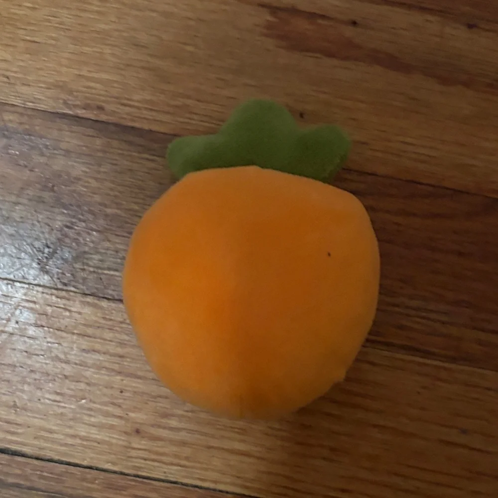 Orange and Green Stuffed Carrot Toy HAS SMALL STAIN - Picture 2 of 2